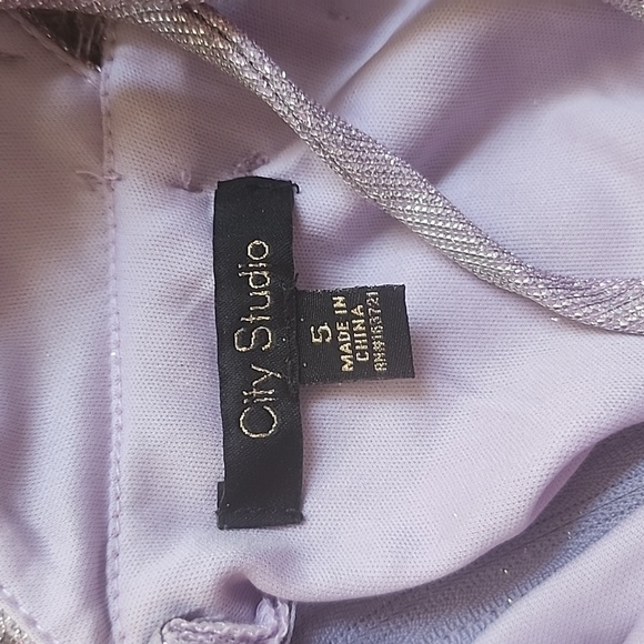 City Studio Purple Iridescent Full Length Prom Dress Strappy Back (Size 5) - Picture 8 of 12